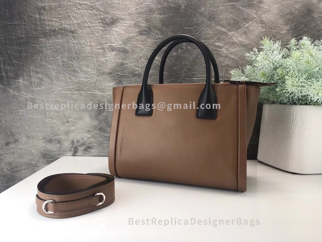 Prada Concept Coffee Leather Handbag SHW
